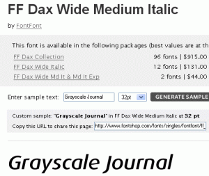 grayscale-journal-font-cust select the font and size for your site title